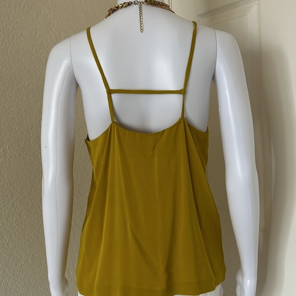 Diane Von Furstenberg Festive chartreuse Silk Cami Top size 10 - Picture 3 of 7